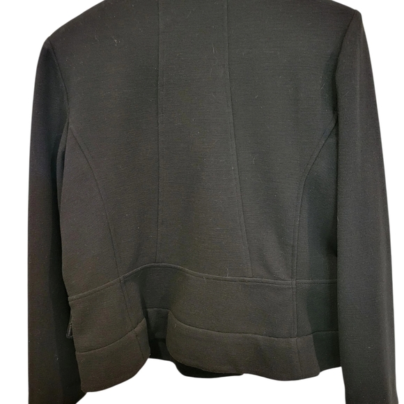 Julian Taylor N.Y. Fashionable Sleek Black Zip Jacket Size 14 - Picture 10 of 10